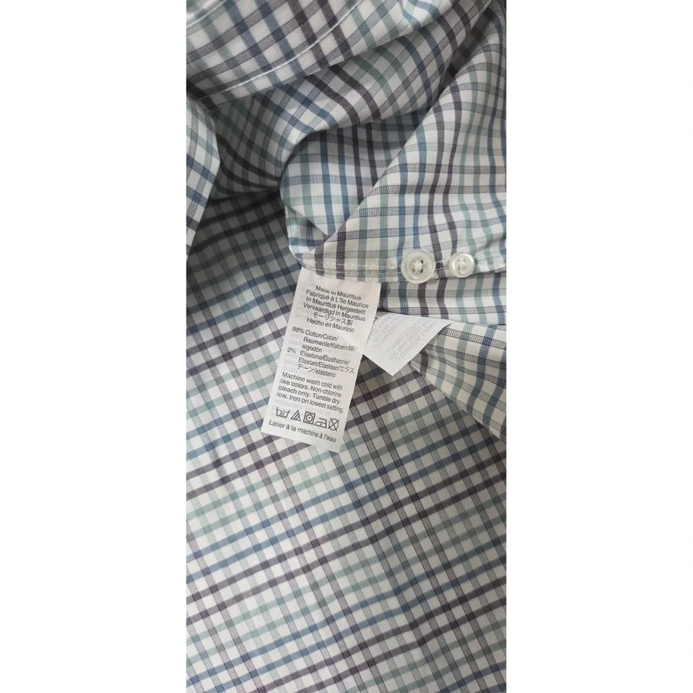 J. Crew Ludlow Dress Shirt men 16.5/35 Blue purple plaid Slim fit L/S AA834 NEW